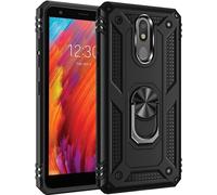 Coque Antichoc 360° Pour Lg Aristo 4 Plus / Aristo 4 / K30 2019 / Prime 2 / Escape Plus - Anneau Rotatif Métal Et Support Magnétique Voiture - Rouge