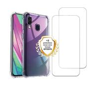 Coque antichoc compatible Galaxy A40 Transparente + 2 protections écran - EVETANE