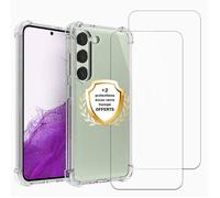 Coque antichoc compatible Galaxy S23 Fe Transparente + 2 protections écran - EVETANE