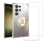 Coque antichoc compatible Galaxy S24 Ultra Transparente + 2 protections écran - EVETANE