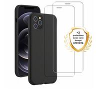 Coque antichoc compatible iPhone 12/12 Pro Noir + 2 protections écran - EVETANE
