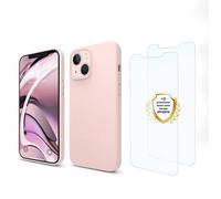 Coque antichoc compatible iPhone 13 Rose + 2 protections écran - EVETANE