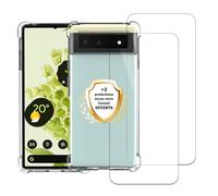 EVETANE Coque Google Pixel 6 Antichoc coins renforcés Silicone + 2 Vitres en verre trempé Protection écran
