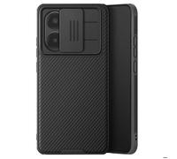 Coque Antichoc - Nillkin - Poco X7 Pro - Noir - Cache Caméra Coulissant - Design Strié
