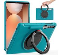 Coque antichoc pour enfants compatible avec Samsung Galaxy Tab S10 Plus 12,4" 2024 SM-X820/X826B/X828U, coque de protection hybride robuste avec poignée, support pivotant, bleu clair