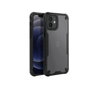 Coque Antichoc pour iPhone 12 Coins renforcés Dos Mat Anti-trace Noir