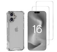 Coque antichoc pour iPhone 16 et 2 Verres Trempé Film Protection Ecran Phonillico®