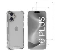Coque antichoc pour iPhone 16 PLUS et 2 Verres Trempé Film Protection Ecran