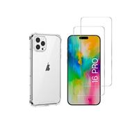 Coque antichoc pour iPhone 16 PRO et 2 Verres Trempé Film Protection Ecran