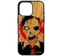 Coque antichoc pour iPhone 16 pro max bois silicone zombie tache de sang motif case eclaboussure Orange gore telephone apocalypse Apple