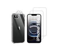 Coque antichoc pour iPhone 16e et 2 Verres Trempé écran et 2 Protections Caméra Phonillico®