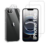 Coque antichoc pour iPhone 16e et 2 Verres Trempé écran et 2 Protections Caméra Phonillico®