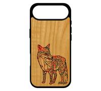 Coque Antichoc Pour Iphone 17 Air En Bois Et Silicone Renard Polaire Homme Design Etui Azteque Multicolore Renardeau Animal Rouge