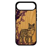 Coque Antichoc Pour Iphone 17 Air En Bois Silicone Renard Telephone Mobile Peinture Fr¿Ne Violet Animal Cadeau De Noel Goupil