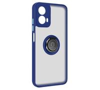 Coque pour Motorola Moto G34 Bague Métallique Support Vidéo Bleu