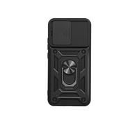 Coque pour Oppo Reno 15 Pro avec Bague Support et Cache Caméra Coulissant Noir