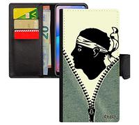 Coque Antichoc pour Samsung A20e Porte Cartes Drapeau Corse personnalisé Jeans Foot Motif Basket Football PU Portable Corsica de Galaxy