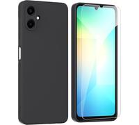 Coque Antichoc Pour Samsung Galaxy A06 4g (6.7"") Avec Film Verre Trempé Inclus ¿ Housse Tpu Souple Haute Qualité, Protection Renforcée ¿ Noir