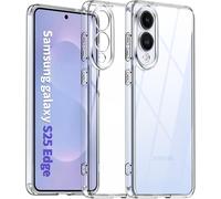 Coque Antichoc Pour Samsung Galaxy S25 Edge Et Protection Caméra, Coque Mince Anti-Jaune Anti-Rayures Housse, Transparent