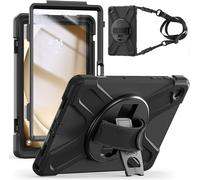 Coque Antichoc pour Samsung Galaxy Tab A9 Plus 11"" 2023, ?tui Armure Robuste avec Support Rotatif, Dragonne et Bandouli¿¿re, Porte-Stylo, Housse pour Galaxy Tab A9+ Plus SM-X210/X216/X218, Noir