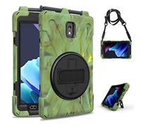 Coque Antichoc pour Samsung Galaxy Tab Active 3 8" T570 T575 T577, Housse de Protection Robuste à Rotation avec Béquille, Bandoulière Réglable, Porte-Crayon, pour Samsung Galaxy Tab Active 3 8"