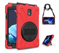 Coque Antichoc pour Samsung Galaxy Tab Active 3 8" T570 T575 T577, Housse de Protection Robuste à Rotation avec Béquille, Bandoulière Réglable, Porte-Crayon, pour Samsung Galaxy Tab Active 3 8"