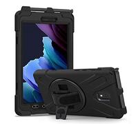 Coque Antichoc pour Samsung Galaxy Tab Active 3 8" T570 T575 T577, Housse de Protection Robuste à Rotation avec Support Fonction, Dragonne et Porte-Crayon pour Samsung Galaxy Tab Active 3 8" (Noir)