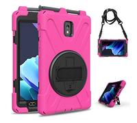 Coque Antichoc pour Samsung Galaxy Tab Active 3 8" T570 T575 T577, Housse de Protection Robuste à Rotation avec Béquille, Bandoulière Réglable, Porte-Crayon, pour Samsung Galaxy Tab Active 3 8"