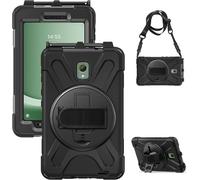 Coque Antichoc Pour Samsung Galaxy Tab Active 5 2024/Tab Active 3 2020 8 Pouces, Sm-X300/X306b/T570/T575, Étui Armure Robuste Avec Support Rotatif, Dragonne Et Bandoulière, Porte-Stylet, Noir
