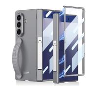 Coque antichoc pour Samsung Galaxy Z Fold 7, protection robuste tout compris d'écran, charnière, objectif, béquille avec dragonne, housse de téléphone (Z Fold 7, vert) (Z Fold 7, gris)