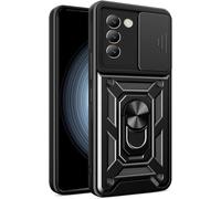 Coque Antichoc Pour Vivo V40 Se Avec Cache Objectif, Bumper, Anneau Magnétique 360° Pivotant Et Support - Noir