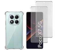 Coque antichoc pour Xiaomi Poco X7 5G et 2 Verres Trempé Film Protection Ecran