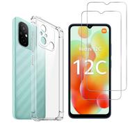 Coque Antichoc Pour Xiaomi Redmi 12c Et 2 Verres Trempé Film Protection Ecran Phonillico®