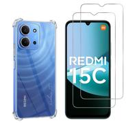 Coque antichoc pour Xiaomi Redmi 15C 4G et 2 Verres Trempé Film Protection Ecran