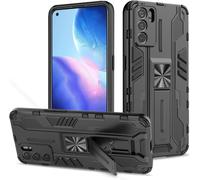 Coque Antichoc Qualité Militaire Pour Oppo Reno6 5g - Béquille Multi-Angle & Plaque Magnétique Pour Support Voiture, Coins Renforcés - Noir