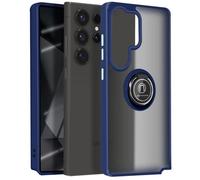 Coque Antichoc - Samsung - Galaxy S25 Ultra - Bague Métallique - Support Vidéo - Bleu Nuit