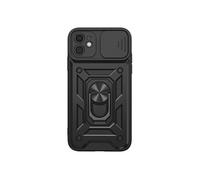 Coque Apple iPhone 11 Cache Objectif Anneau Support Magnétique Antichoc Noir
