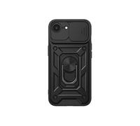 Coque pour iPhone 16e, Cache Objectif Coulissant et Anneau Support Magnétique