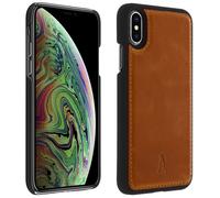 Coque Apple iPhone X / XS Protection Rigide Cuir Véritable Akashi Camel
