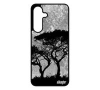 Coque Arbres pour S25 FE Silicone Gris 4G ecologie Antichoc Peinture Feuilles Aluminium Nature Savane Made in France pour Samsung Galaxy