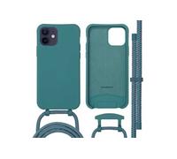 Coque arrière Color avec cordon amovible et MagSafe pour iPhone 12 (Pro) - Vert foncé