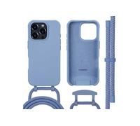 imoshion Coque arrière Color avec cordon amovible et MagSafe pour Apple iPhone 16 Pro - Ash Blue