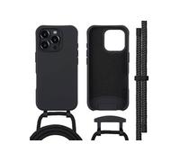 imoshion Coque arrière Color avec cordon amovible et MagSafe pour Apple iPhone 16 Pro Max - Noir