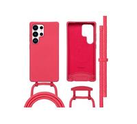 imoshion Coque arrière Color avec cordon amovible et MagSafe pour Samsung Galaxy S25 Ultra - Red Raspberry