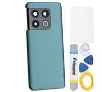 Coque arrière de rechange en verre acrylique vert pour OnePlus 10 Pro NE2210 avec cadre adhésif prédécoupé pour appareil photo arrière et couvercle en verre, livré avec kit d'outils