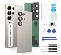 Coque arrière de rechange pour Samsung Galaxy S25 Ultra SM-S938U S938B S938A S938 avec outils de réparation (gris titane)