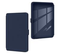 Coque arrière détachable en Acrylique Transparent, Compatible avec Kobo Clara 2E N506, Housse pour liseuse 6 Pouces, Cuir PU avec Veille Automatique(Dark Blue)