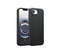 Accezz Accezz Coque arrière en cuir avec MagSafe iPhone 17e / 16e Onyx Black Noir