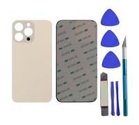 Coque arrière en Verre de Rechange pour iPhone 14 Pro Max 6,7" avec et kit d'outils de réparation (doré)
