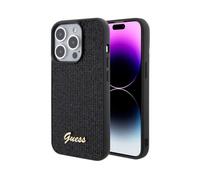 Guess Sequin Script Metal Housse noire - iPhone 15 Pro